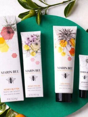 Marin Bee Pure Honey Skincare Bundle | Honey Butter, Honey Polish & Lip Repair |